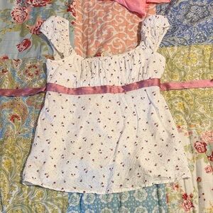 Hollister floral satin tie babydoll top